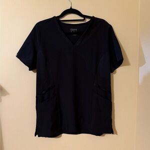 Hanes Black V-Neck Short Sleeve Scrub Top